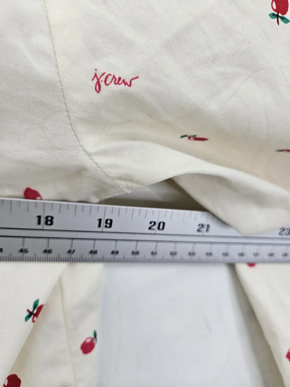 J. Crew Cream Button-Down Shirt with Red Floral Embroidery